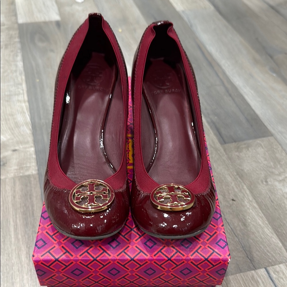 Tory Burch Red Heels with Elegant Design
